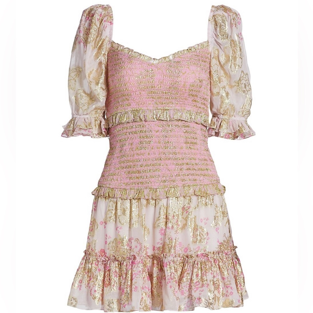 Hemant & Nandita Metallic Floral Minidress